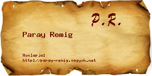 Paray Remig névjegykártya